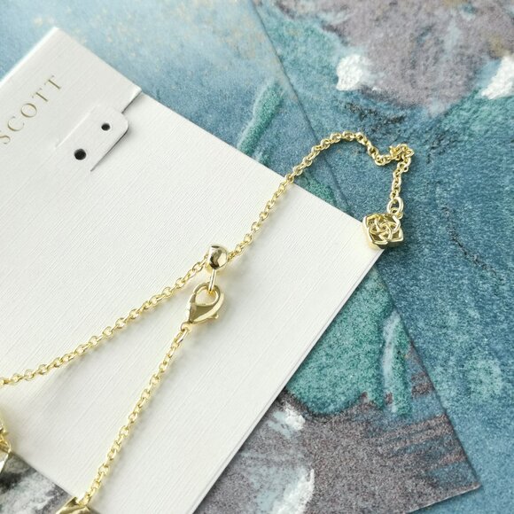 Kendra Scott Juliette Gold White Crystal Strand Necklace New w/dust bag - Picture 3 of 3